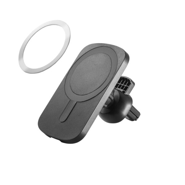 KOCH. Car smartphone holder with wireless magnetic charger 15W in recycled ABS (100% rABS)