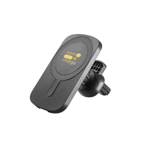 KOCH. Car smartphone holder with wireless magnetic charger 15W in recycled ABS (100% rABS)