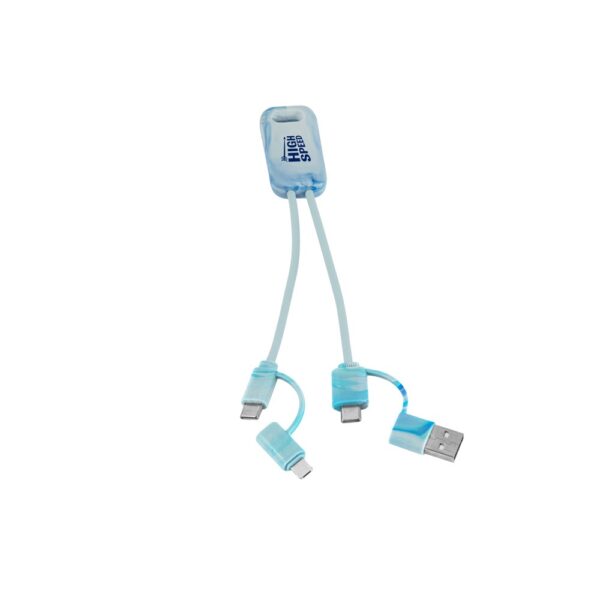 BERNERS. Superfast 6-in-1 USB cable in recycled PET (100% rPET)