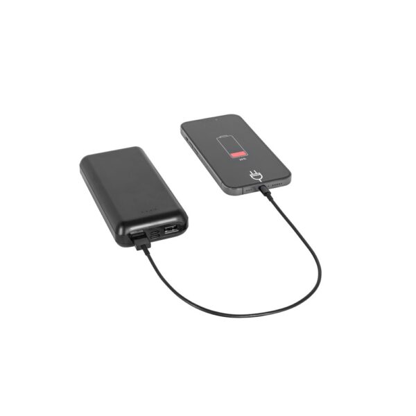 LEAKEY 20. Power bank 20'000 mAh in recycled ABS (100% rABS)