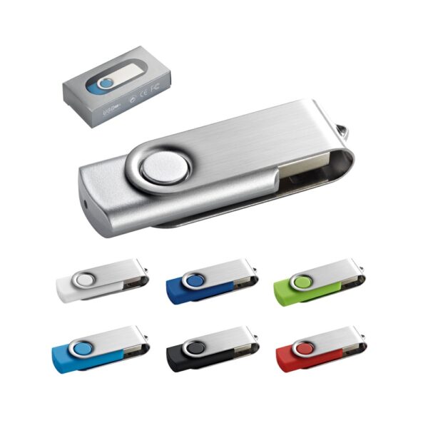 97548_set CLAUDIUS 4GB. 4 GB USB flash drive with metal clip