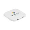 CAROLINE. Superfast 15W wireless charger with HUB 2 USB-A ports in recycled ABS (60% rABS)