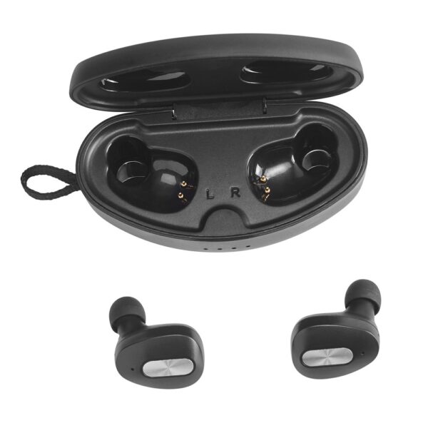DESCRY. Wireless charger in zinc and Wireless earphones in metal and ABS acrylic