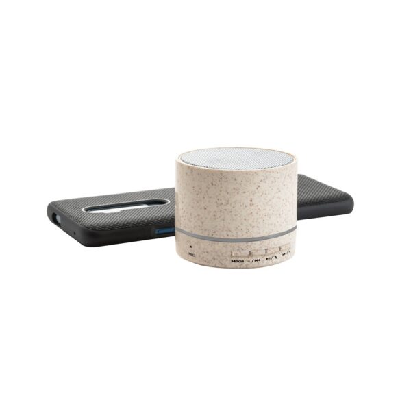 RE-LINEU. 3W portable speaker with 4h30m battery life in straw fibre and recycled ABS (100% rABS)
