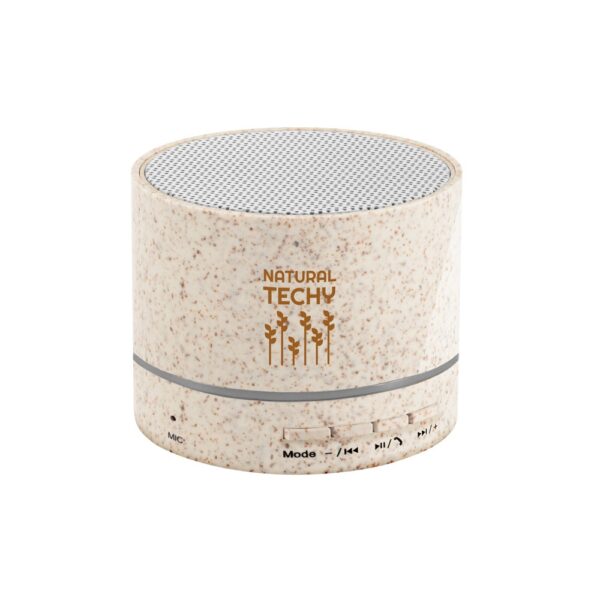 RE-LINEU. 3W portable speaker with 4h30m battery life in straw fibre and recycled ABS (100% rABS)