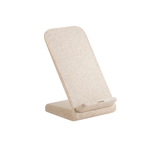 ENGLERT. Smartphone holder with 10W fast wireless charger in recycled ABS (70% rABS) and wheat straw fiber