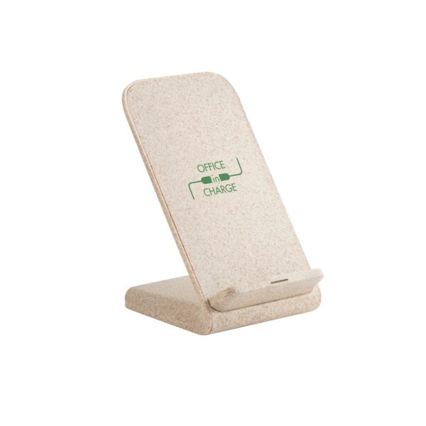 ENGLERT. Smartphone holder with 10W fast wireless charger in recycled ABS (70% rABS) and wheat straw fiber