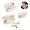 97938_set FOURIER. Wireless earphones with 3-hour battery life in wheat straw fibre and PP