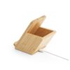 97940_160-b LEAVITT. Smartphone holder and ballpoint holder with 10W fast wireless charger in bamboo