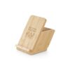 97940_160-logo LEAVITT. Smartphone holder and ballpoint holder with 10W fast wireless charger in bamboo