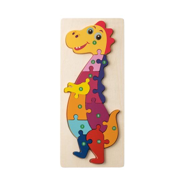 DIPLODOCO. Dinosaur-shaped puzzle in pine plywood