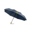 99040_104-logo RIVER. Telescopic umbrella in 190T recycled polyester (100% rPET) pongee with automatic opening and closing