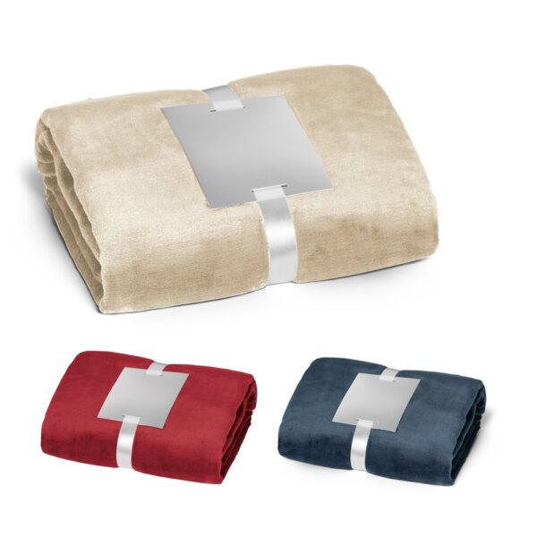 DYLEAF. (240 g/m²) fleece blanket with ribbon wrap and personalisation card