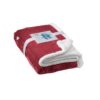 HEIDEN. Reversible fleece blanket (190 g/m²) with satin ribbon and personalised card