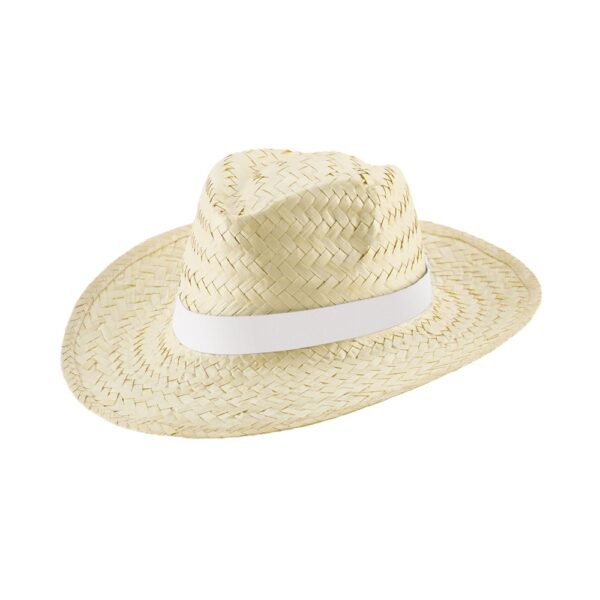 EDWARD RIB. Natural straw hat with sublimated elastic band