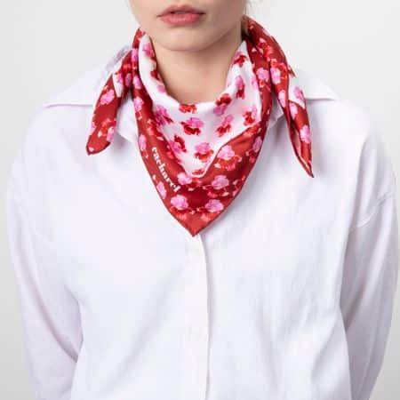CFM034P-3 Cacharel Scarf Hortense Bright Red