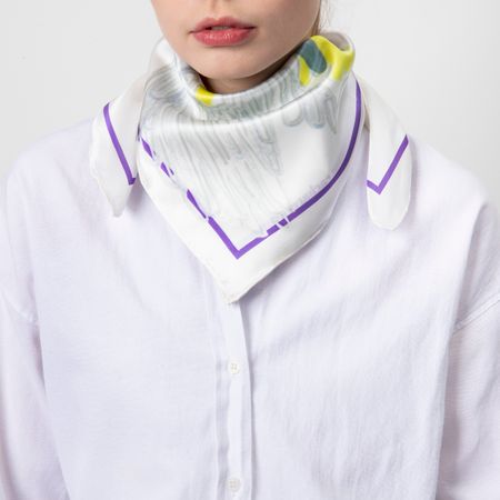 Cacharel Silk scarf Madeleine White