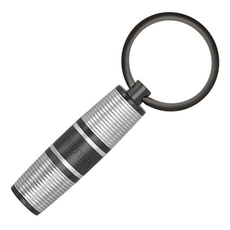 Key ring Bold Stripe Chrome & Gun