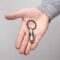 FAK470B-3 Key ring Bold Stripe Chrome & Gun