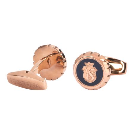 Cufflinks Chronobike Navy & Rosegold