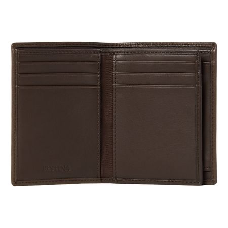 FLF326Y-3 Card holder with flap Button Brown
