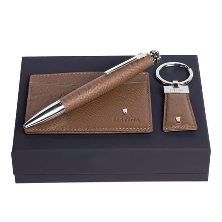 Set Chronobike Camel (ballpoint pen, key ring & card holder)