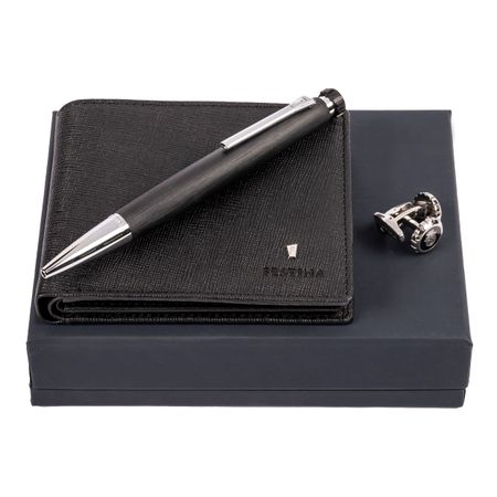 Set (ballpoint pen, wallet & cufflinks)