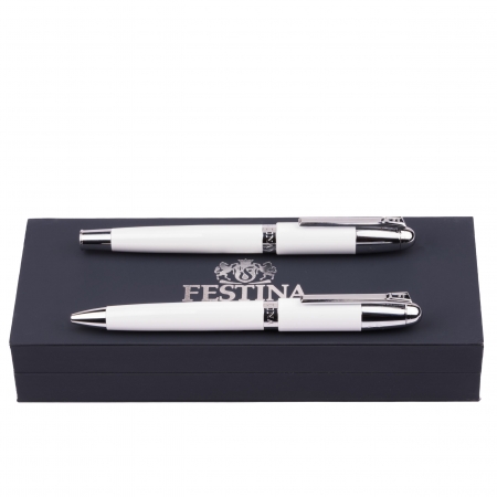 Set Classicals Chrome White (ballpoint pen & fountain pen)