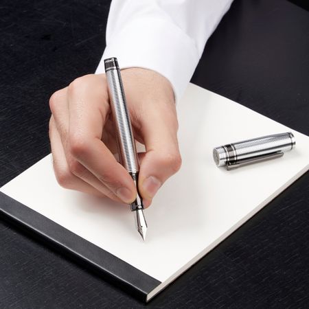 FSH4702B-7 Fountain pen Bold Stripe Chrome & Gun