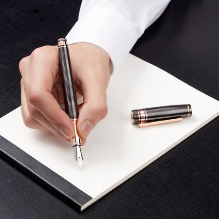 Fountain pen Bold Stripe Gun & Rosegold
