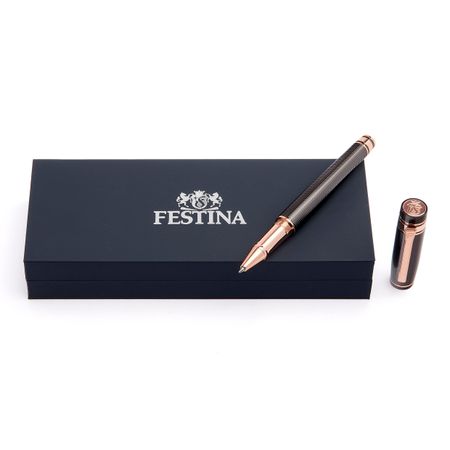 Rollerball pen Bold Stripe Gun & Rosegold