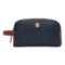 Toiletry Bag Button Navy & Brown