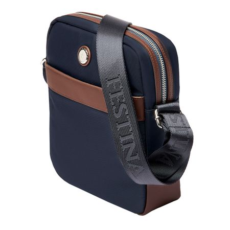 FTR426N-6 Reporter bag Button Navy & Brown