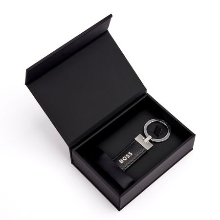 BOSS Key ring Classic Grained Black