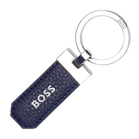 BOSS Key ring Classic Grained Navy