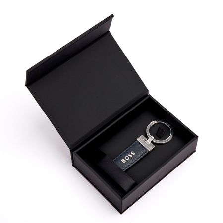 BOSS Key ring Classic Grained Navy
