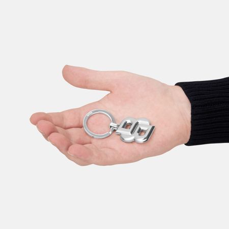 HAK567B-3 BOSS Key ring Double B Shinny Chrome