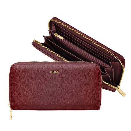 BOSS Travel wallet Signature Lady Burgundy