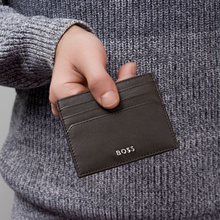 HLC403Y-4 BOSS Card holder Classic Smooth Brown