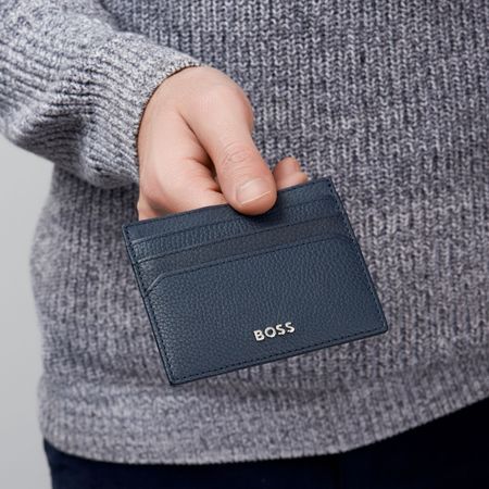 HLC416N-4 BOSS Card holder Classic Grained Navy