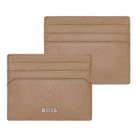 BOSS Card holder Classic Grained Camel