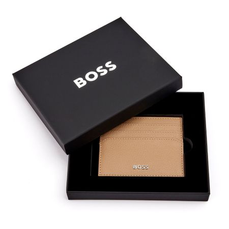 BOSS Card holder Classic Grained Camel