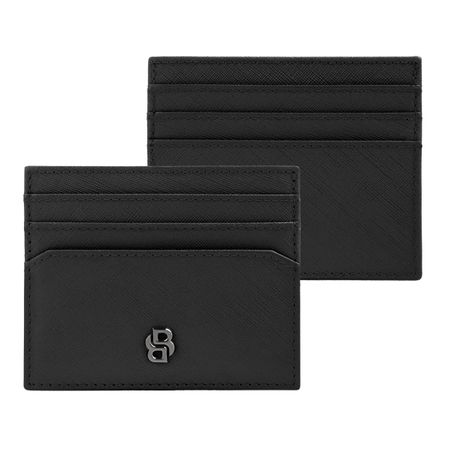 BOSS Card holder Double B Saffiano Black