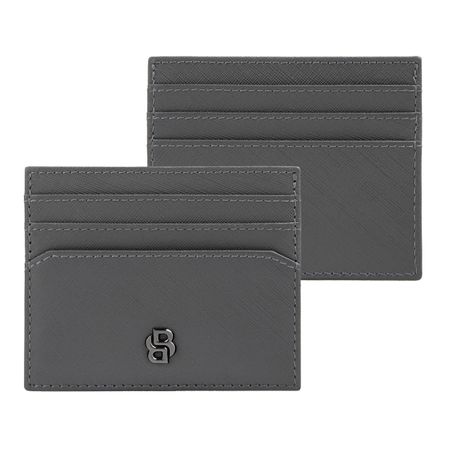 BOSS Card holder Double B Saffiano Grey