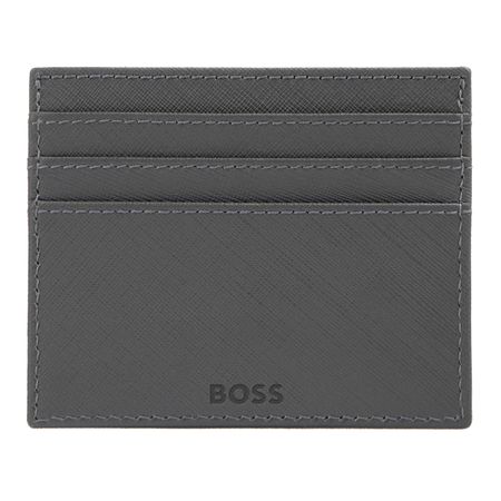 BOSS Card holder Double B Saffiano Grey