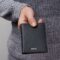 HLE416A-5 BOSS Folding card holder Classic Grained Black