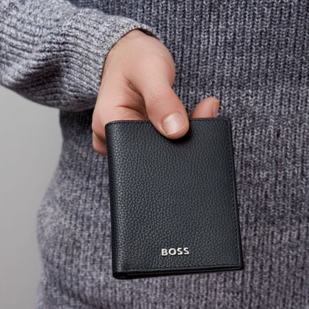 HLE416A-5 BOSS Folding card holder Classic Grained Black