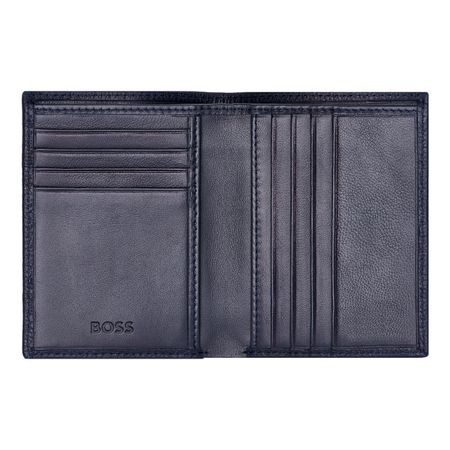 BOSS Folding card holder Classic Grained Navy