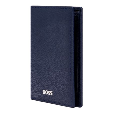 BOSS Folding card holder Classic Grained Navy