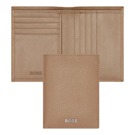 BOSS Folding card holder Classic Grained Camel